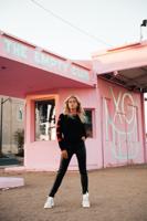 Cari Print Leather Pants Zwart - thumbnail