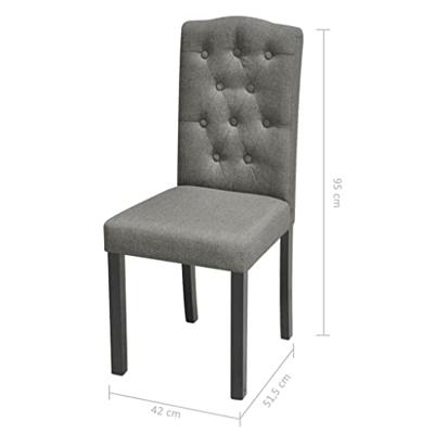 Eetkamerstoelen 2 st stof grijs