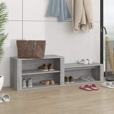 VidaXL Schoenenkast 150x35x45 cm bewerkt hout grijs sonoma VidaXL Schoenenkast 150x35x45 cm bewerkt hout grijs sonoma