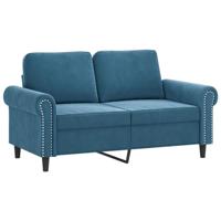 Tweezitsbank met sierkussens 120 cm fluweel blauw - thumbnail
