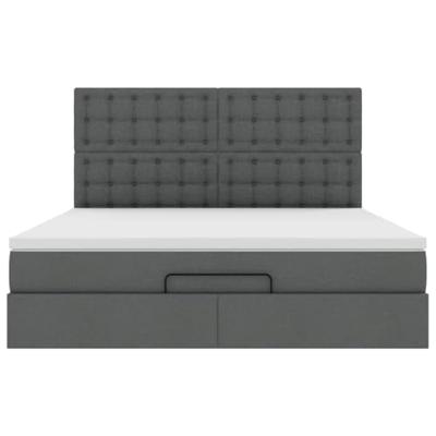 Ottoman bed met matras 180x200cm stof donkergrijs