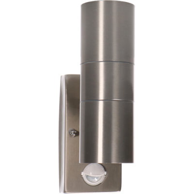 LED's Light RVS LED Buitenlamp met Bewegingssensor - 2 lichts up & down - IP44 - Zilver