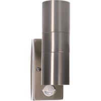 LED's Light RVS LED Buitenlamp met Bewegingssensor - 2 lichts up & down - IP44 - Zilver - thumbnail