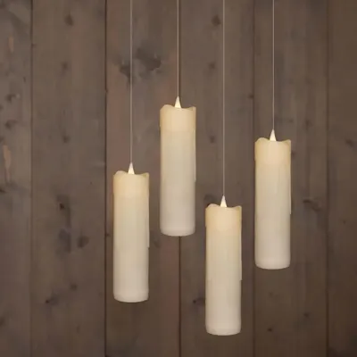 Anna&apos;s Collection LED zwevende kaars 3d flame druip 18 cm wit 4 stuks