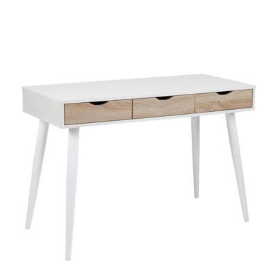 Bureau / sidetable 'Märta' 110 x 50cm met 3 laden , kleur wit / hout Bureau / sidetable 'Märta' 110 x 50cm met 3 laden , kleur wit / hout