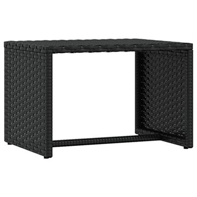 Ligbed met tafel poly rattan zwart
