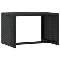 Ligbed met tafel poly rattan zwart - thumbnail