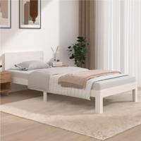 Bedframe massief grenenhout wit 90x200 cm - thumbnail