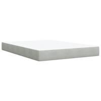 Boxspring met matras fluweel lichtgrijs 140x190 cm - thumbnail