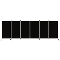 Kamerscherm met 6 panelen 520x180 cm stof zwart - thumbnail