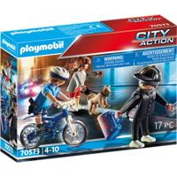 70573 Playmobil Politiefiets: Achtervolging Van De Zakkenroller - thumbnail
