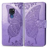Butterfly Love bloemen reliëf horizontale Flip lederen draagtas voor Huawei mate 20 met houder & kaartsleuven & portemonnee & Lanyard (licht paars) - thumbnail