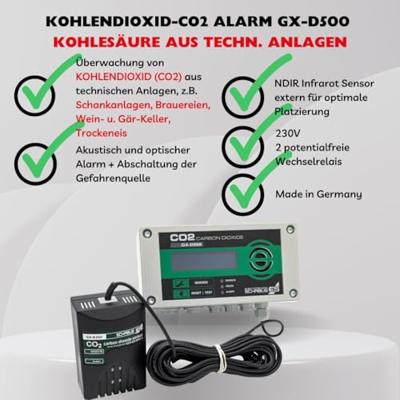 Schabus GX-D500 Kooldioxidemelder Met externe sensor werkt op het lichtnet Detectie van Kooldioxide Schabus GX-D500 Kooldioxidemelder Met externe sensor werkt op het lichtnet Detectie van Kooldioxide