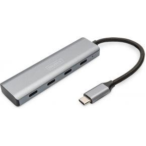 Digitus DA-70246 USB 3.1 Gen 1-hub 4 poorten Met aluminium behuizing Donkergrijs