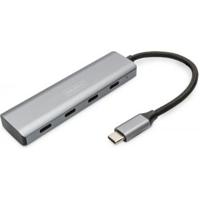 Digitus DA-70246 USB 3.1 Gen 1-hub 4 poorten Met aluminium behuizing Donkergrijs - thumbnail