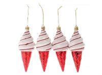Hangdeco ijsje set a 4 stuks rood - thumbnail