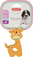 Zolux puppyspeelgoed latex giraffe oranje - thumbnail
