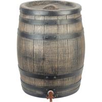 Nature regenton met hout-look 50 l 38x49,5 cm bruin - thumbnail