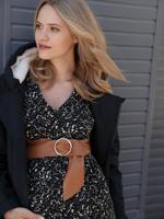 Leren zwangerschapsriem Oeko Tex® camelkleurig - thumbnail