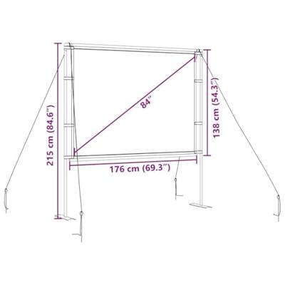 Projectiescherm met statieven 84 inch 4:3