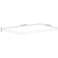 Bureaublad met ronding 110x80x2,5 cm massief ruw mangohout - thumbnail