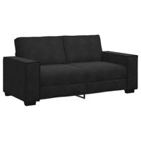 Tweezitsbank 140 cm fluweel zwart - thumbnail