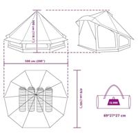 Familie Tipi Tent met dak Groen 508 x 470 x 300 cm - thumbnail