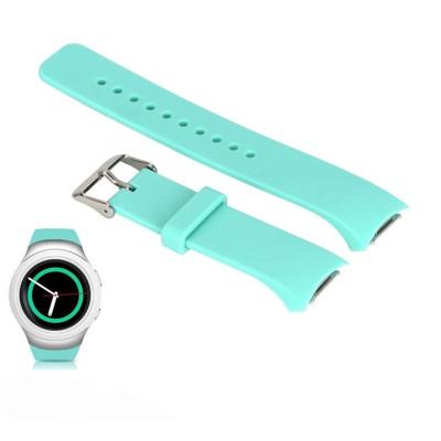 Effen kleur polsband horloge band voor Galaxy Gear S2 R720 (cyaan)
