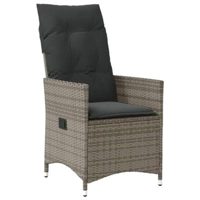 9-delige Tuinset met kussens poly rattan grijs