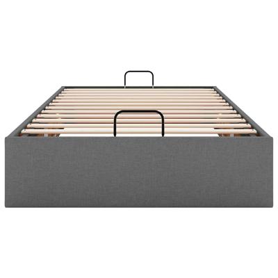 Bedframe zonder matras 90x200 cm stof donkergrijs