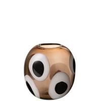 J-Line vaas Izzy - glas - wit|bruin - small - Ø 14 cm - thumbnail