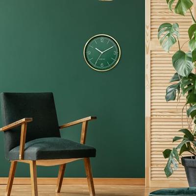 Wandklok 25cm-Geruisloos-Groen/Turkoois/Wit/Zwart-Metaal-NeXtime 'Bolero'