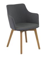 Bendt Eetkamerstoel 'Bella' Hout, kleur Antraciet - thumbnail