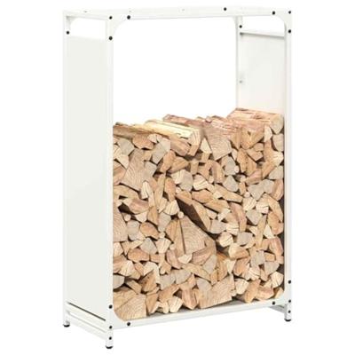 VidaXL Brandhoutrek 60x28x90 cm koudgewalst staal wit