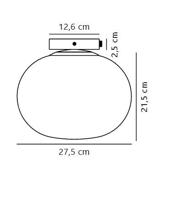 Plafondlamp zwart glas E27 fitting Nordlux &apos;Alton 27.5&apos; smokeglas - thumbnail