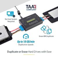 StarTech.com 1:1 Standalone Hard Drive Cloner & Wisser, USB Thumb Drive en SATA HDD/SSD Disk Kloner & Disk Eraser, LCD display, TAA Compliant, OS Onafhankelijk (SU2DUPERA11) - thumbnail