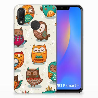 Huawei P Smart Plus TPU Hoesje Vrolijke Uilen Huawei P Smart Plus TPU Hoesje Vrolijke Uilen