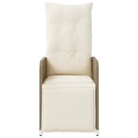 Tuinstoelen 2 st verstelbaar met kussens poly rattan beige - thumbnail