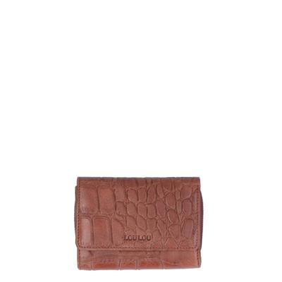 LouLou Essentiels Vintage Croco Silver Wallet Small Cognac LouLou Essentiels Vintage Croco Silver Wallet Small Cognac