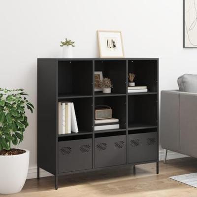 Hoge kast 101,5x39x103,5 cm staal zwart Hoge kast 101,5x39x103,5 cm staal zwart