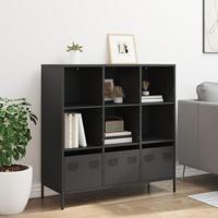 Hoge kast 101,5x39x103,5 cm staal zwart - thumbnail