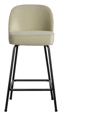 WOOOD Barstoel 'Vogue' Velvet, kleur Pistache (zithoogte 64cm)