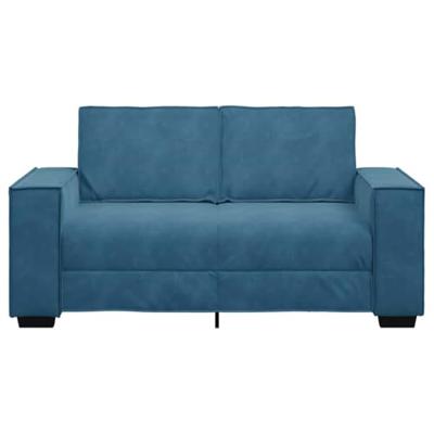 Tweezitsbank 120 cm fluweel blauw