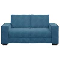 Tweezitsbank 120 cm fluweel blauw - thumbnail