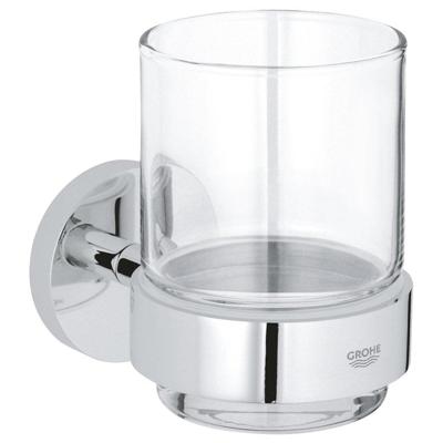 GROHE Essentials Bekerhouder - 10.6x9.9cm - met glas - chroom 40447001 - thumbnail