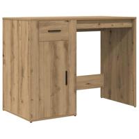 Bureau 100x49x75 cm bewerkt hout artisanaal eikenkleur - thumbnail