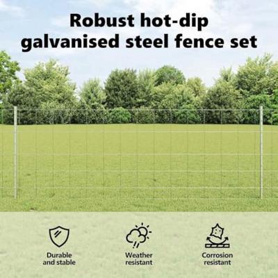 VidaXL Hek met paal zilver 0,8 x 25 m staal