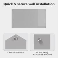 VidaXL Keuken spatscherm lichtgrijs 110 x 60 cm gehard glas - thumbnail