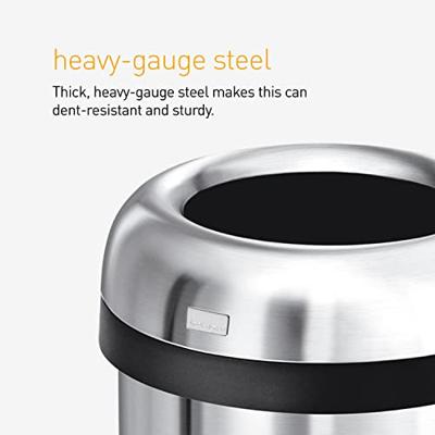 Simplehuman Afvalemmer Bullet Open 60 liter (zilver)