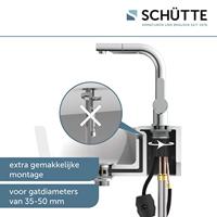 Wastafelkraan Schutte London Mengkraan Uittrekbare Uitloop Eéngreeps Met Click Waste Chroom - thumbnail